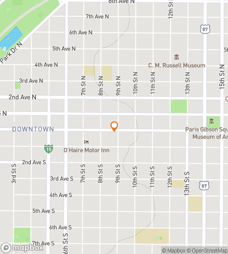 Mapa procházky s honbou za pokladem pro Skok víry v Great Falls