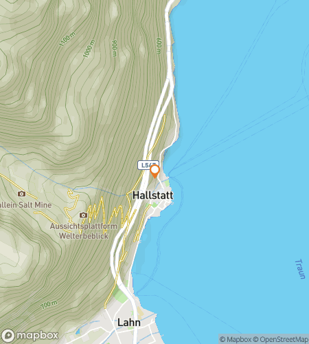 Map of scavenger hunt walking tour for Lakeside Legends of Hallstatt