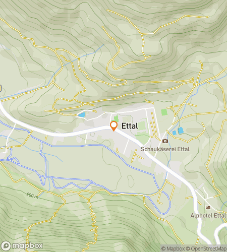 Map of scavenger hunt walking tour for Abbey Roadtrip: The Ettal Monastic Quest