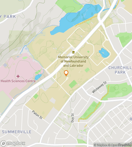 Map of scavenger hunt walking tour for Memorial University of Newfoundland Hunt