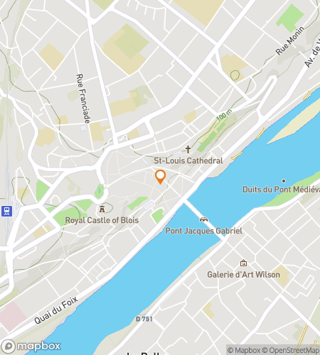 Kaart van de speurtocht wandelroute voor Een Koninklijke & Artistieke Reis door Blois