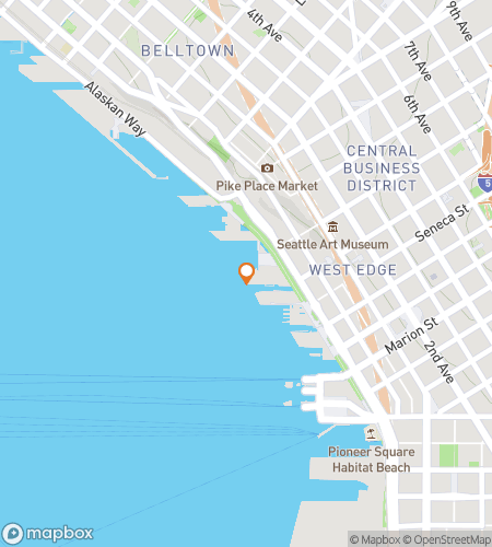 Map of scavenger hunt walking tour for Seattle By The Sound