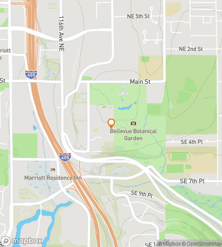 Map of scavenger hunt walking tour for Bloom & Beyond: The Bellevue Botanical Hunt