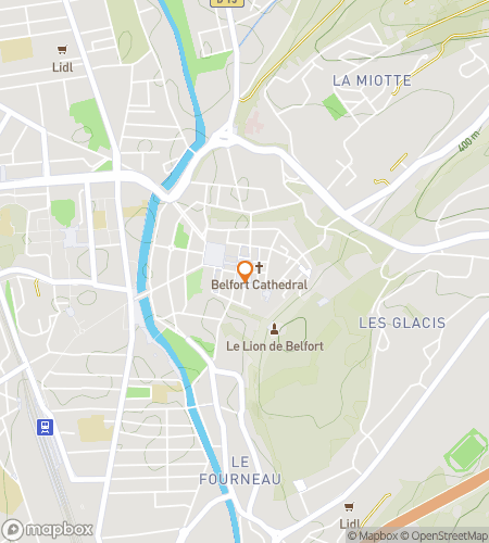 Carte du circuit de chasse au trésor à pied pour Lion & Legacy : La Chasse à Belfort