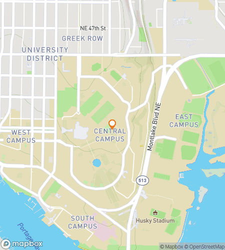 Map of scavenger hunt walking tour for University of Washington Hunt