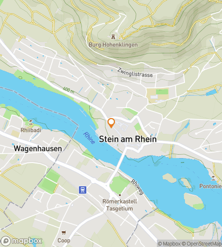 Map of scavenger hunt walking tour for Stein am Rhein: Painted Squares to Biedermeier Secrets Hunt