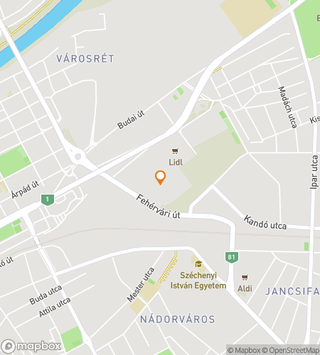 Map of scavenger hunt walking tour for Downtown Dig Gyor Scavenger Hunt