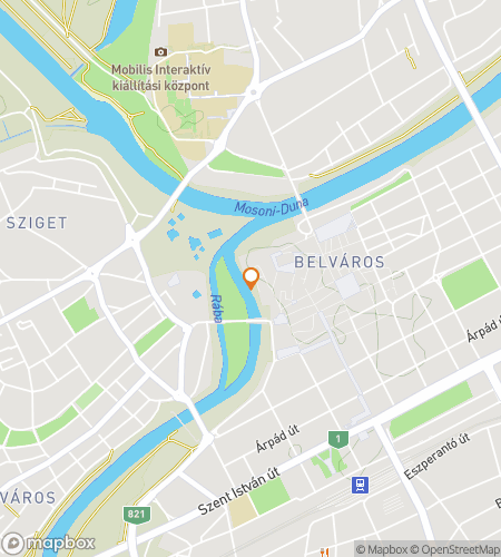 Kart over skattejakt-vandretur for Downtown Dig Gyor Skattejakt