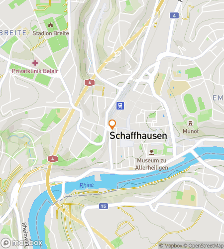 Map of scavenger hunt walking tour for Schaffhausen: The Falls and the Found