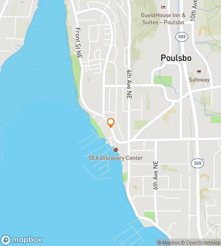 Map of scavenger hunt walking tour for Poulsbo Liberty Bay Strolls & Scandinavian Sweets