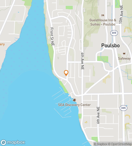 Map of scavenger hunt walking tour for Poulsbo Liberty Bay Strolls & Scandinavian Sweets
