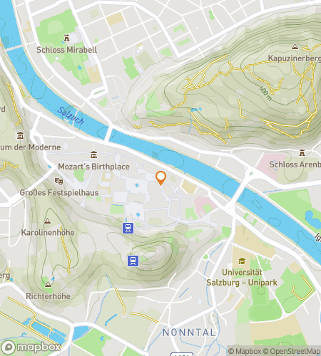 Map of scavenger hunt walking tour for Salzburg scavenger hunt