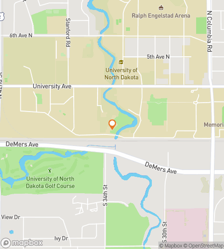 Hartă a turului pietonal de vânătoare de comori pentru HawkQuest: UND Edition