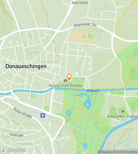 Map of scavenger hunt walking tour for Donaueschingen: The Source Code Hunt