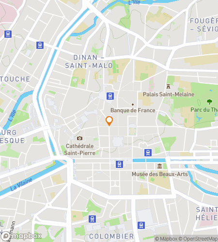 Map of scavenger hunt walking tour for Roaming in Rennes: Stories Set in Stone