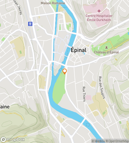 Map of scavenger hunt walking tour for Downtown Épinal Escapades