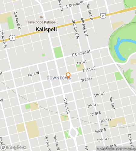 Map of scavenger hunt walking tour for Kalispell Kaper Treasure Hunt