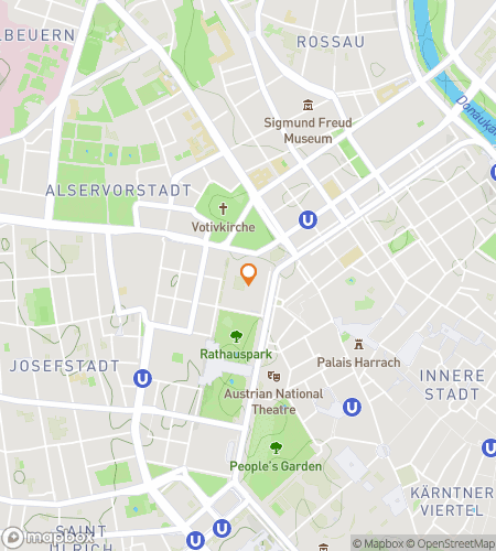 Map of scavenger hunt walking tour for Caps & Crowns: University of Vienna Scavenger Hunt