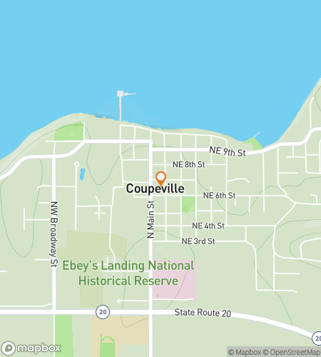 Map of scavenger hunt walking tour for Coupeville‘s Whidbey Wonders Hunt