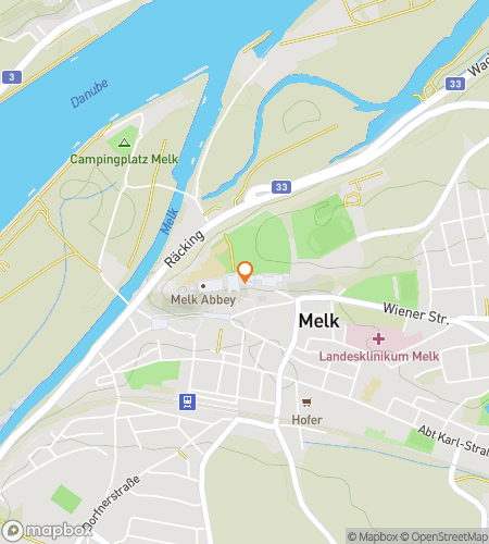 Map of scavenger hunt walking tour for Monastic Mysteries: The Melk Abbey Quest