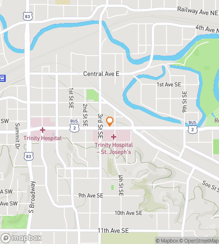 मिनोट स्कैवेंजर हंट के लिए स्कैवेंजर हंट वॉकिंग टूर का नक्शा