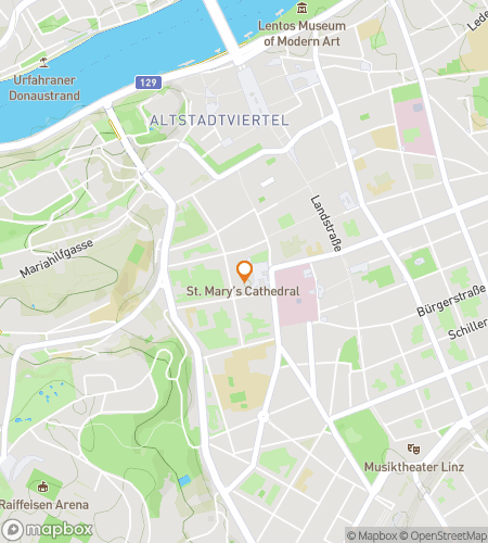 Map of scavenger hunt walking tour for Inner-City Linz Quest: Art, History & River Views