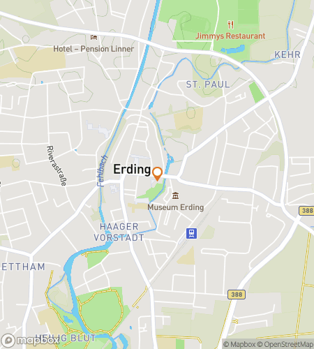 Mapa del recorrido a pie de la b&uacute;squeda del tesoro para La Ruta de la Cerveza&colon; Persiguiendo Pistas y Risas en Erding