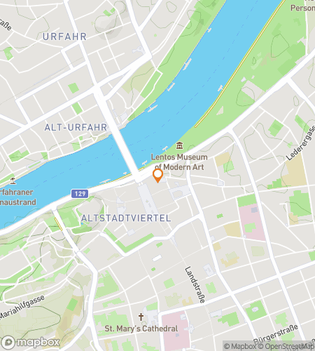 Map of scavenger hunt walking tour for Inner-City Linz Quest: Art, History & River Views