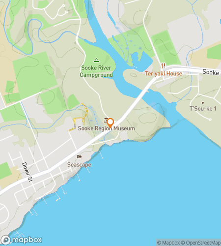 Map of scavenger hunt walking tour for Sooke&colon; Hooked on the Coast