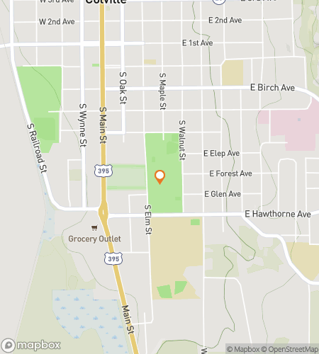 Map of scavenger hunt walking tour for Colville‘s Clocktower Caper Adventure