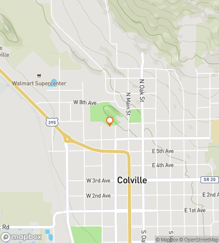 Map of scavenger hunt walking tour for Colville's Courthouse Caper Adventure
