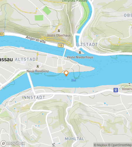 Map of scavenger hunt walking tour for Passau Timewalk: Towers, Trails & Tides