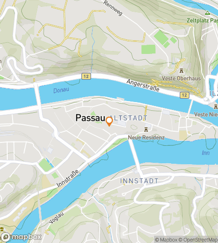 Map of scavenger hunt walking tour for Passau’s Painted Paths