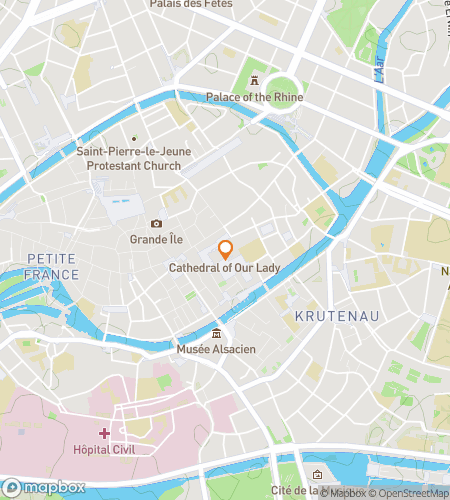 Map of scavenger hunt walking tour for Strasbourg Ghost Hunt