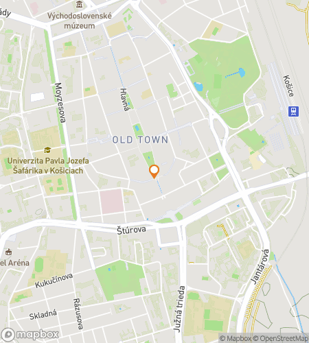 Map of scavenger hunt walking tour for Catch Me If You Košice: A Slovak Sleuth Story