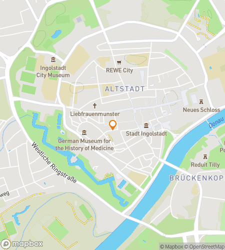 Mapa del recorrido a pie de la b&uacute;squeda del tesoro para la B&uacute;squeda Artesanal y de Memoria de Ingolstadt