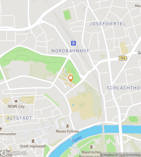 Kaart van speurtocht wandelroute voor The Ingolstadventure: Racing Through History and Hints