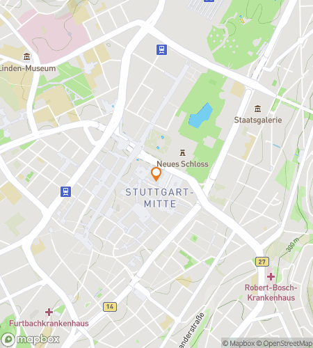 Map of scavenger hunt walking tour for Stuttgart Ghost Hunt