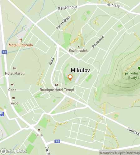 Map of scavenger hunt walking tour for Mikulovs Marvelous Downtown Treasure Hunt