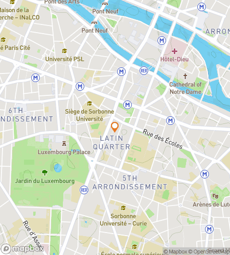 Carte du circuit pédestre de chasse au trésor pour la Chasse à l'Université de la Sorbonne