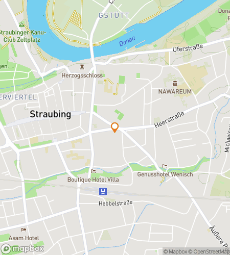 Map of scavenger hunt walking tour for Stadtturm to Stream: The Straubing Square & Danube Dash