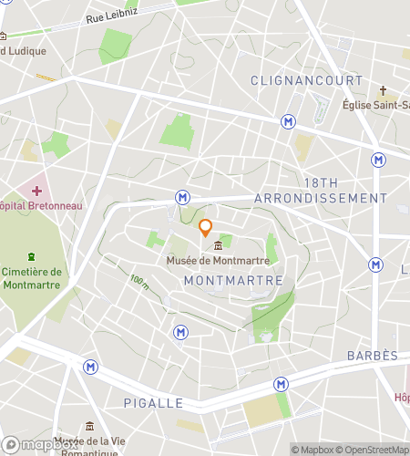 Map of scavenger hunt walking tour for Windmills, Rabbits & Montmartre Masters