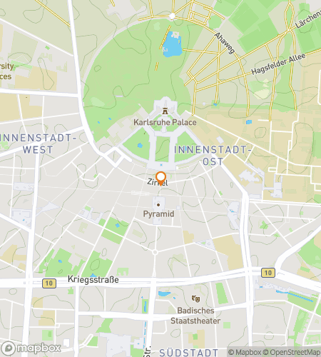 Map of scavenger hunt walking tour for  Karlsruhe Scavenger Hunt