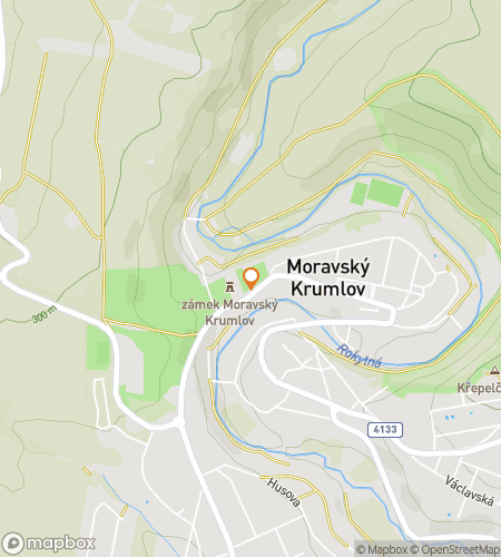 Kaart van de scavenger hunt wandeltocht voor Moravische Mysterie&colon; De Krumlov Quest