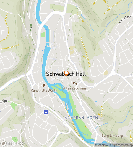 Map of scavenger hunt walking tour for The Hidden Hallways of Schw&auml;bisch Hall