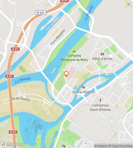 Kort over scavenger hunt vandretur til Mød mig i Metz