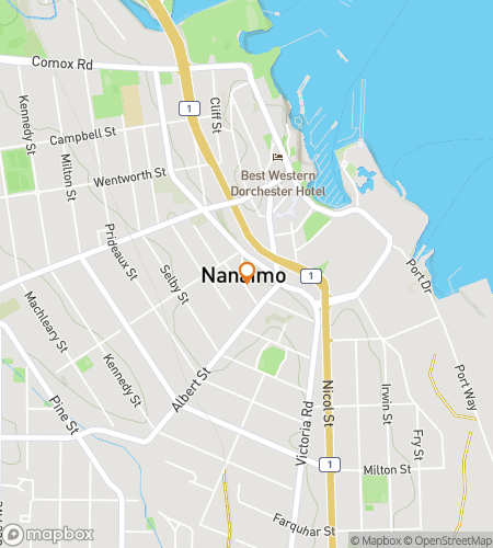 Карта пешеходного тура с охотой за сокровищами по Красоте, Искусству и Истории Нанаймо