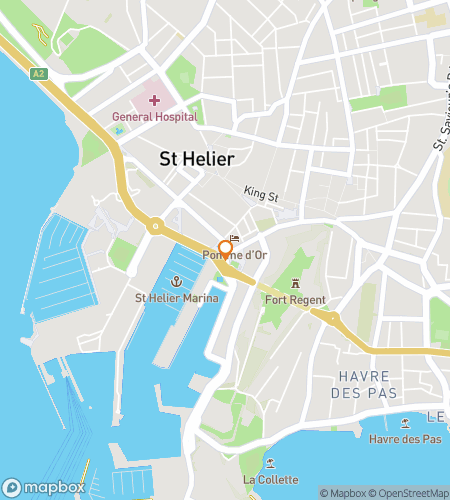 Map of scavenger hunt walking tour for Saint Helier‘s Hoppin‘ Hunt