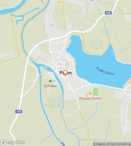 Map of scavenger hunt walking tour for Echoes of the South Bohemian Plains: Tales of Putim