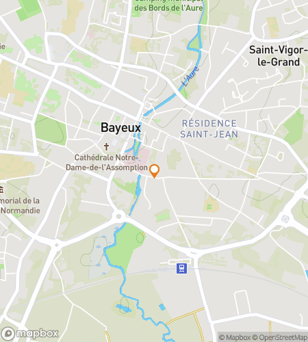 Map of scavenger hunt walking tour for Bayeux Bonanza Brouhaha Hunt